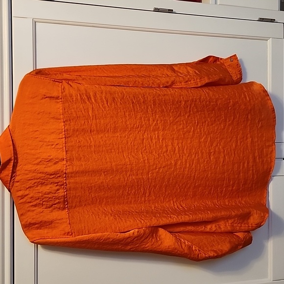 Micheal Kors Orange Button-Up Blouse - Picture 7 of 8